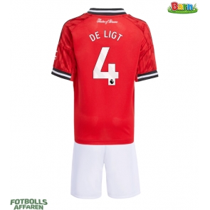 Manchester United Matthijs de Ligt #4 Hemmaställ Barn 2025-26 Kortärmad (+ Korta byxor)